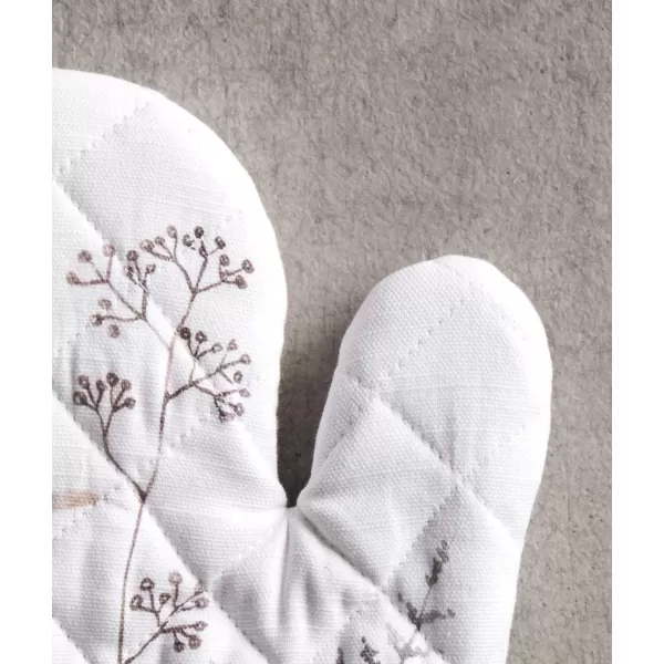 imageMaison d Hermine Oven Mitt  Pot Holder 100 Cotton Heat Resistant Kitchen Oven Gloves 75quotx13quot ampamp Hot Pads 8quotx8quot Chef Women ampamp Men Parties Birdies On Wire  SpringSummer31  Meadow Florals  Brown