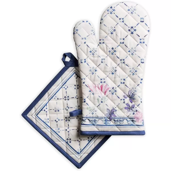 imageMaison d Hermine Oven Mitt  Pot Holder 100 Cotton Heat Resistant Kitchen Oven Gloves 75quotx13quot ampamp Hot Pads 8quotx8quot Chef Women ampamp Men Parties Birdies On Wire  SpringSummer8  Faience