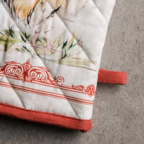 imageMaison d Hermine Oven Mitt  Pot Holder 100 Cotton Heat Resistant Kitchen Oven Gloves 75quotx13quot ampamp Hot Pads 8quotx8quot Chef Women ampamp Men Parties Birdies On Wire  SpringSummer5  Campagne  Coq