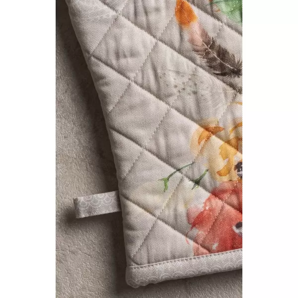 imageMaison d Hermine Oven Mitt  Pot Holder 100 Cotton Heat Resistant Kitchen Oven Gloves 75quotx13quot ampamp Hot Pads 8quotx8quot Chef Women ampamp Men Parties Birdies On Wire  SpringSummer50  Ibiza  Beige
