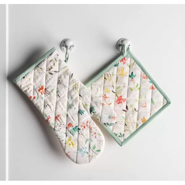 imageMaison d Hermine Oven Mitt  Pot Holder 100 Cotton Heat Resistant Kitchen Oven Gloves 75quotx13quot ampamp Hot Pads 8quotx8quot Chef Women ampamp Men Parties Birdies On Wire  SpringSummer10  Colmar