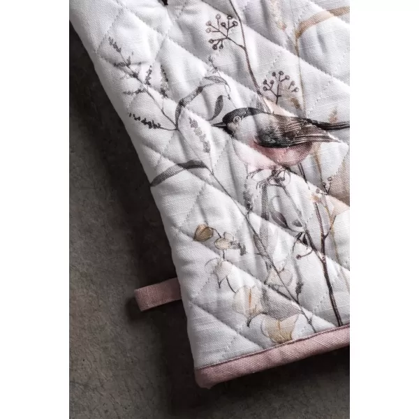 imageMaison d Hermine Oven Mitt  Pot Holder 100 Cotton Heat Resistant Kitchen Oven Gloves 75quotx13quot ampamp Hot Pads 8quotx8quot Chef Women ampamp Men Parties Birdies On Wire  SpringSummer31  Meadow Florals  Brown