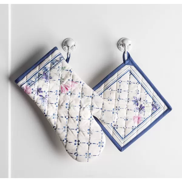 imageMaison d Hermine Oven Mitt  Pot Holder 100 Cotton Heat Resistant Kitchen Oven Gloves 75quotx13quot ampamp Hot Pads 8quotx8quot Chef Women ampamp Men Parties Birdies On Wire  SpringSummer8  Faience