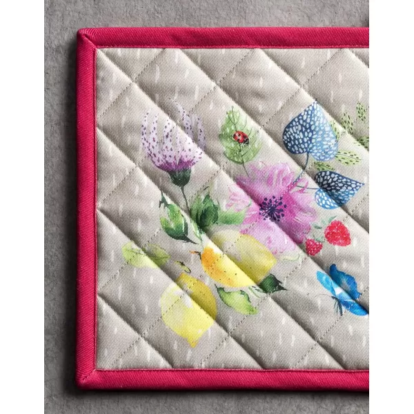 imageMaison d Hermine Oven Mitt  Pot Holder 100 Cotton Heat Resistant Kitchen Oven Gloves 75quotx13quot ampamp Hot Pads 8quotx8quot Chef Women ampamp Men Parties Birdies On Wire  SpringSummer21  Jardin Dete  Fog