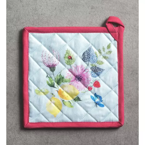 imageMaison d Hermine Oven Mitt  Pot Holder 100 Cotton Heat Resistant Kitchen Oven Gloves 75quotx13quot ampamp Hot Pads 8quotx8quot Chef Women ampamp Men Parties Birdies On Wire  SpringSummer32  Jardin Dete  Mint