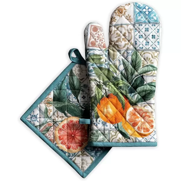 imageMaison d Hermine Oven Mitt  Pot Holder 100 Cotton Heat Resistant Kitchen Oven Gloves 75quotx13quot ampamp Hot Pads 8quotx8quot Chef Women ampamp Men Parties Birdies On Wire  SpringSummer12  Agrume