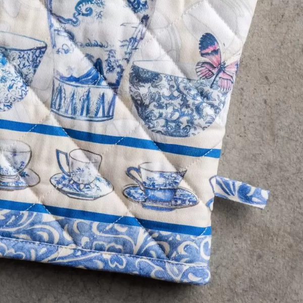 imageMaison d Hermine Oven Mitt  Pot Holder 100 Cotton Heat Resistant Kitchen Oven Gloves 75quotx13quot ampamp Hot Pads 8quotx8quot Chef Women ampamp Men Parties Birdies On Wire  SpringSummer2  Canton
