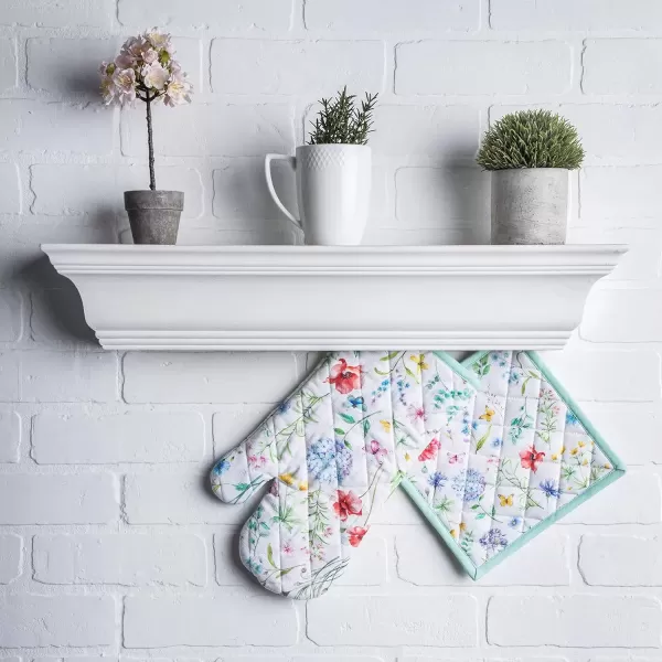 imageMaison d Hermine Oven Mitt  Pot Holder 100 Cotton Heat Resistant Kitchen Oven Gloves 75quotx13quot ampamp Hot Pads 8quotx8quot Chef Women ampamp Men Parties Birdies On Wire  SpringSummer14  Just Floral