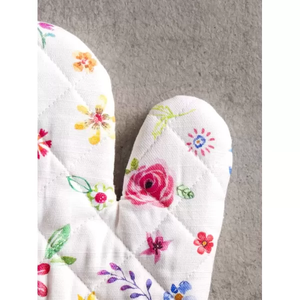 imageMaison d Hermine Oven Mitt  Pot Holder 100 Cotton Heat Resistant Kitchen Oven Gloves 75quotx13quot ampamp Hot Pads 8quotx8quot Chef Women ampamp Men Parties Birdies On Wire  SpringSummer41  Happy Florals  Sweety