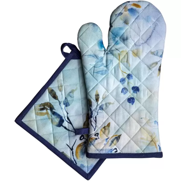 imageMaison d Hermine Oven Mitt  Pot Holder 100 Cotton Heat Resistant Kitchen Oven Gloves 75quotx13quot ampamp Hot Pads 8quotx8quot Chef Women ampamp Men Parties Birdies On Wire  SpringSummer25  Lazy Summer Days