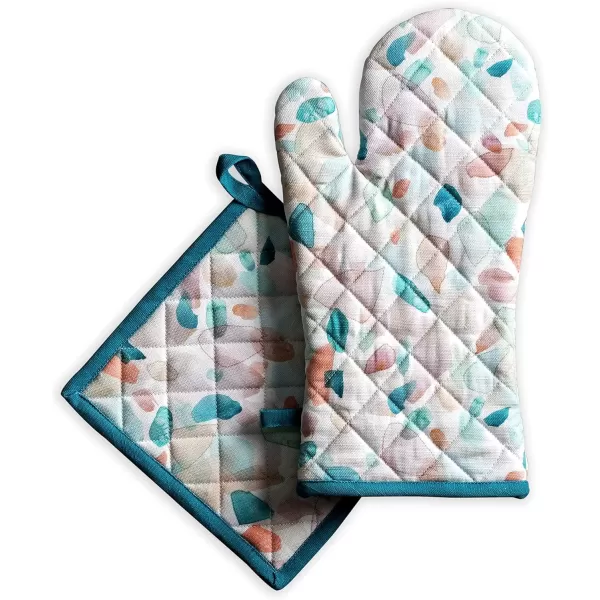 imageMaison d Hermine Oven Mitt  Pot Holder 100 Cotton Heat Resistant Kitchen Oven Gloves 75quotx13quot ampamp Hot Pads 8quotx8quot Chef Women ampamp Men Parties Birdies On Wire  SpringSummer45  Summer Picnic