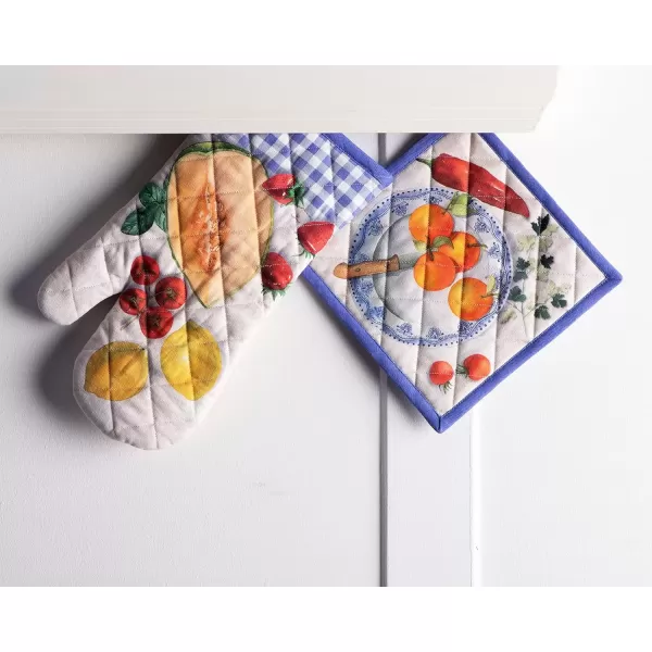 imageMaison d Hermine Oven Mitt  Pot Holder 100 Cotton Heat Resistant Kitchen Oven Gloves 75quotx13quot ampamp Hot Pads 8quotx8quot Chef Women ampamp Men Parties Birdies On Wire  SpringSummer43  Gourmand