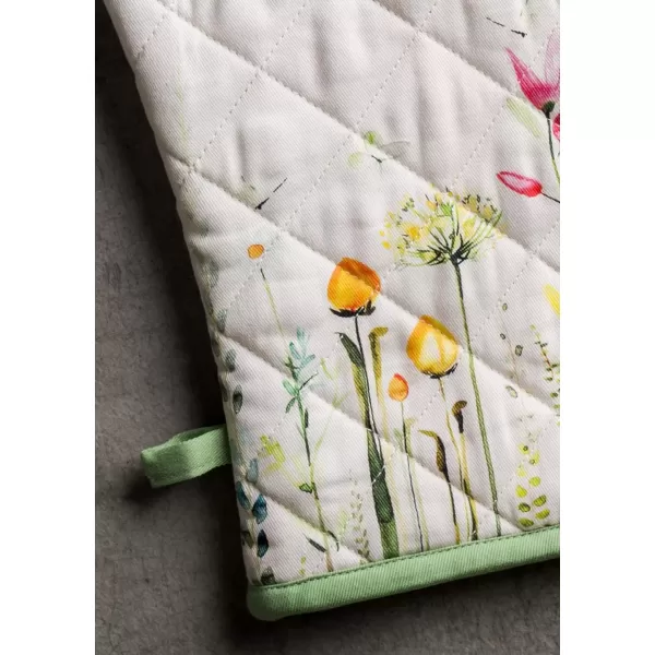 imageMaison d Hermine Oven Mitt  Pot Holder 100 Cotton Heat Resistant Kitchen Oven Gloves 75quotx13quot ampamp Hot Pads 8quotx8quot Chef Women ampamp Men Parties Birdies On Wire  SpringSummer7  Botanical Fresh