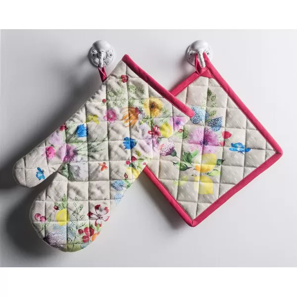 imageMaison d Hermine Oven Mitt  Pot Holder 100 Cotton Heat Resistant Kitchen Oven Gloves 75quotx13quot ampamp Hot Pads 8quotx8quot Chef Women ampamp Men Parties Birdies On Wire  SpringSummer21  Jardin Dete  Fog