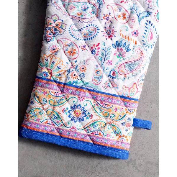 imageMaison d Hermine Oven Mitt  Pot Holder 100 Cotton Heat Resistant Kitchen Oven Gloves 75quotx13quot ampamp Hot Pads 8quotx8quot Chef Women ampamp Men Parties Birdies On Wire  SpringSummer48  Indian Floral