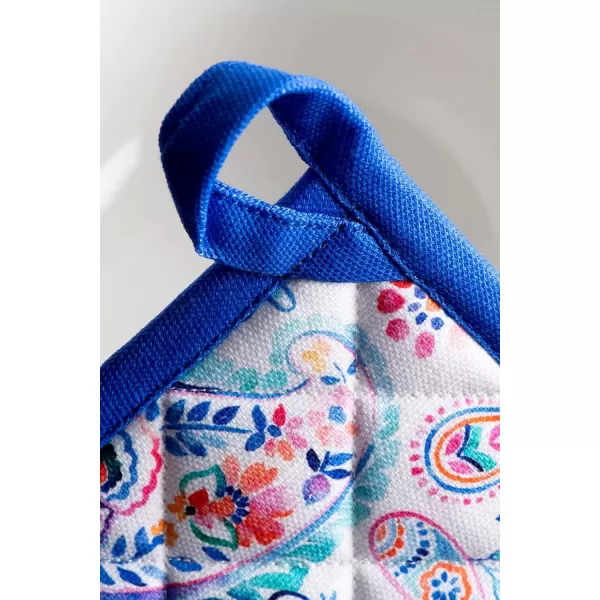 imageMaison d Hermine Oven Mitt  Pot Holder 100 Cotton Heat Resistant Kitchen Oven Gloves 75quotx13quot ampamp Hot Pads 8quotx8quot Chef Women ampamp Men Parties Birdies On Wire  SpringSummer48  Indian Floral