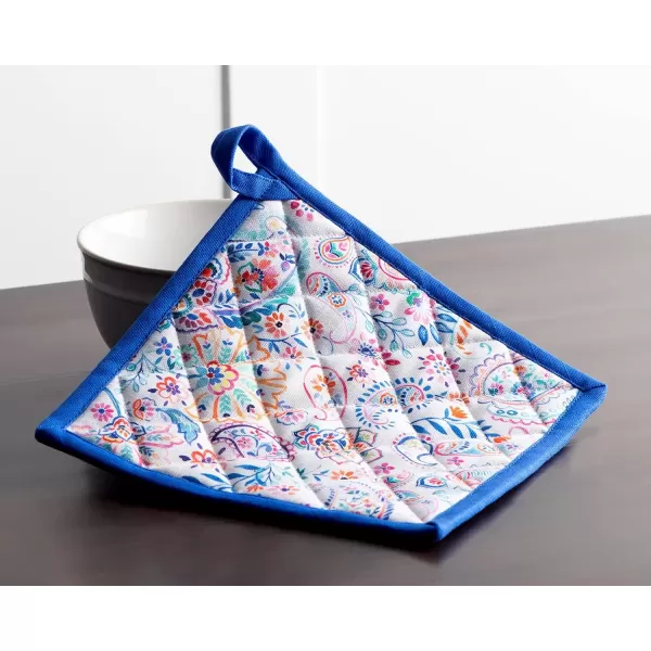 imageMaison d Hermine Oven Mitt  Pot Holder 100 Cotton Heat Resistant Kitchen Oven Gloves 75quotx13quot ampamp Hot Pads 8quotx8quot Chef Women ampamp Men Parties Birdies On Wire  SpringSummer48  Indian Floral
