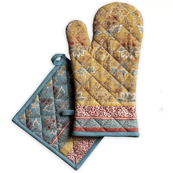 imageMaison d Hermine Oven Mitt  Pot Holder 100 Cotton Heat Resistant Kitchen Oven Gloves 75quotx13quot ampamp Hot Pads 8quotx8quot Chef Women ampamp Men Parties Birdies On Wire  SpringSummer4  Marquise