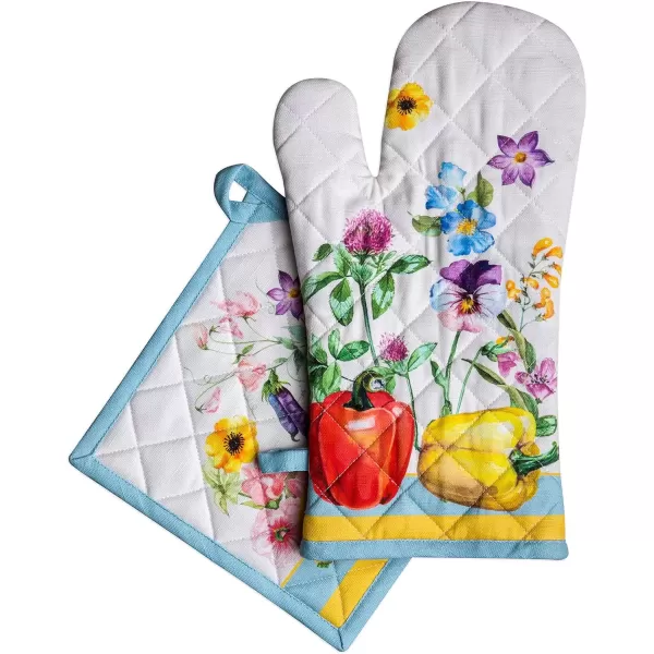 imageMaison d Hermine Oven Mitt  Pot Holder 100 Cotton Heat Resistant Kitchen Oven Gloves 75quotx13quot ampamp Hot Pads 8quotx8quot Chef Women ampamp Men Parties Birdies On Wire  SpringSummer30  Giverny
