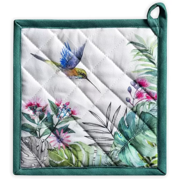 imageMaison d Hermine Oven Mitt  Pot Holder 100 Cotton Heat Resistant Kitchen Oven Gloves 75quotx13quot ampamp Hot Pads 8quotx8quot Chef Women ampamp Men Parties Birdies On Wire  SpringSummer11  Tropiques