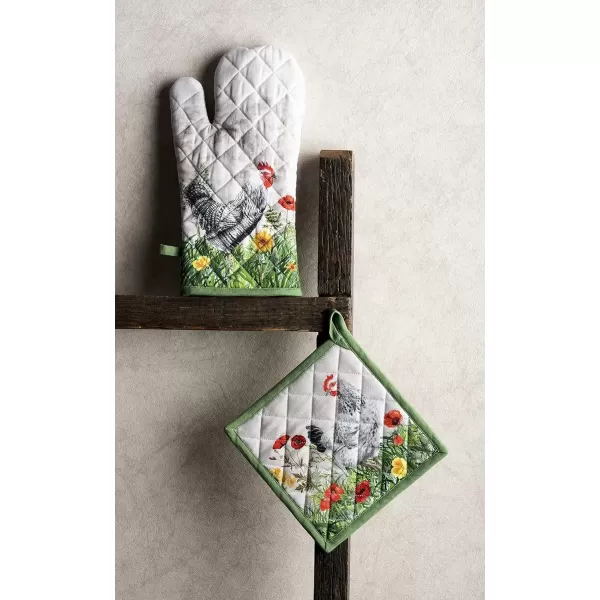 imageMaison d Hermine Oven Mitt  Pot Holder 100 Cotton Heat Resistant Kitchen Oven Gloves 75quotx13quot ampamp Hot Pads 8quotx8quot Chef Women ampamp Men Parties Birdies On Wire  SpringSummer18  Basse Cour