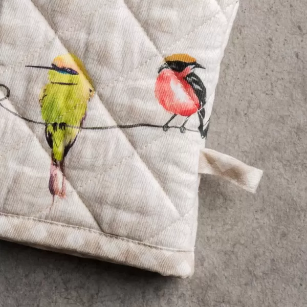 imageMaison d Hermine Oven Mitt  Pot Holder 100 Cotton Heat Resistant Kitchen Oven Gloves 75quotx13quot ampamp Hot Pads 8quotx8quot Chef Women ampamp Men Parties Birdies On Wire  SpringSummer1  Birdies on Wire