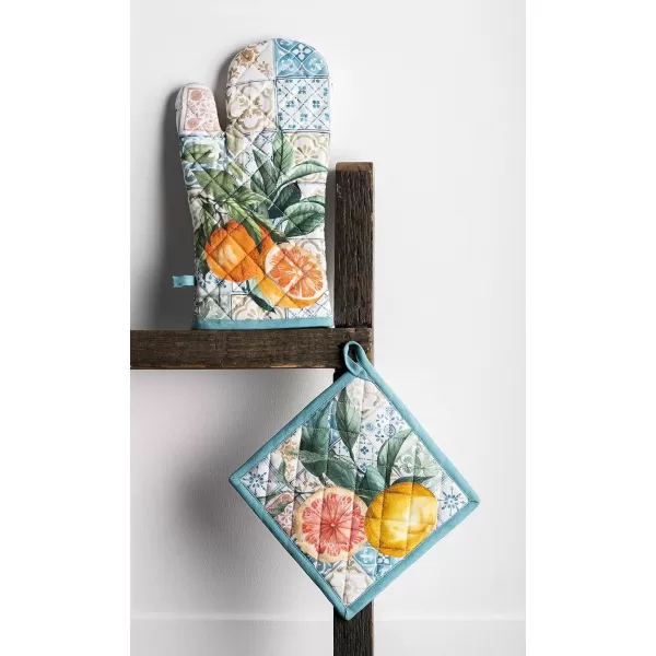 imageMaison d Hermine Oven Mitt  Pot Holder 100 Cotton Heat Resistant Kitchen Oven Gloves 75quotx13quot ampamp Hot Pads 8quotx8quot Chef Women ampamp Men Parties Birdies On Wire  SpringSummer12  Agrume
