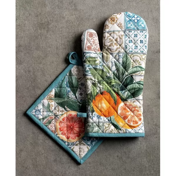 imageMaison d Hermine Oven Mitt  Pot Holder 100 Cotton Heat Resistant Kitchen Oven Gloves 75quotx13quot ampamp Hot Pads 8quotx8quot Chef Women ampamp Men Parties Birdies On Wire  SpringSummer12  Agrume