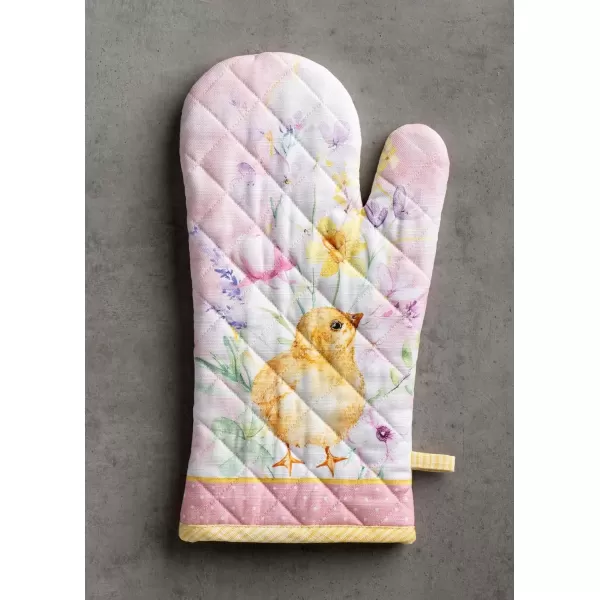 imageMaison d Hermine Oven Mitt  Pot Holder 100 Cotton Heat Resistant Kitchen Oven Gloves 75quotx13quot ampamp Hot Pads 8quotx8quot Chef Women ampamp Men Parties Birdies On Wire  SpringSummerEaster Zest