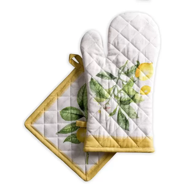 imageMaison d Hermine Oven Mitt  Pot Holder 100 Cotton Heat Resistant Kitchen Oven Gloves 75quotx13quot ampamp Hot Pads 8quotx8quot Chef Women ampamp Men Parties Birdies On Wire  SpringSummer3  Limoncello