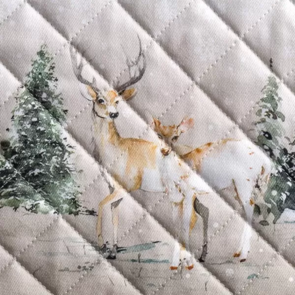 imageMaison d Hermine Pot Holder 100 Cotton Potholder Set of 2 Heat Resistant 8quotx8quot with Loop Hot Pads Kitchen Baking Barbeque ampamp Microwave Kalahari  ThanksgivingChristmas11  Deer in the Woods