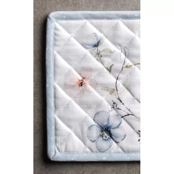 imageMaison d Hermine Pot Holder 100 Cotton Potholder Set of 2 Heat Resistant 8quotx8quot with Loop Hot Pads Kitchen Baking Barbeque ampamp Microwave Kalahari  ThanksgivingChristmas15  Ice Florals