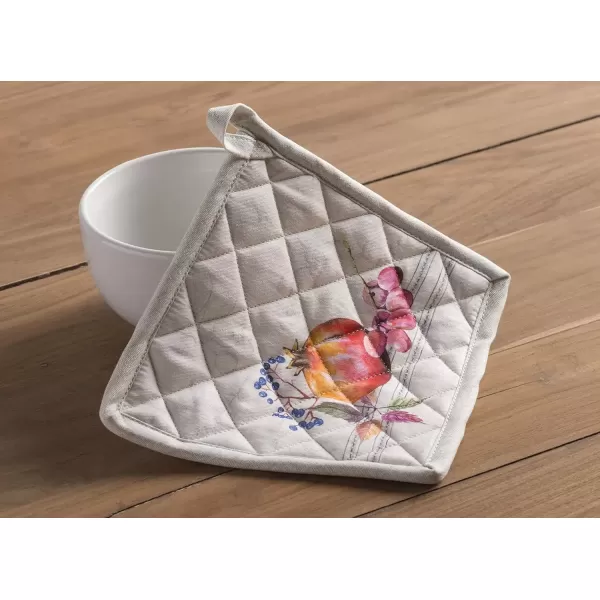 imageMaison d Hermine Pot Holder 100 Cotton Potholder Set of 2 Heat Resistant 8quotx8quot with Loop Hot Pads Kitchen Baking Barbeque ampamp Microwave Kalahari  ThanksgivingChristmas23  Fruit Dhiver