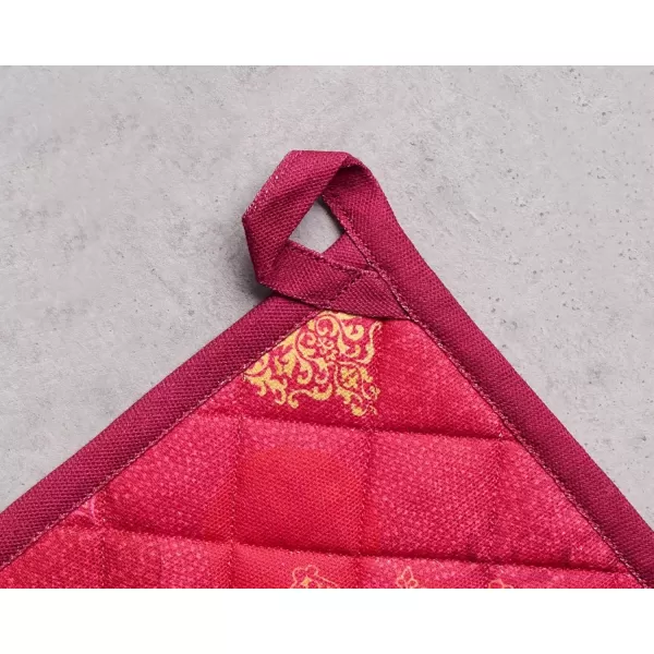 imageMaison d Hermine Pot Holder 100 Cotton Potholder Set of 2 Heat Resistant 8quotx8quot with Loop Hot Pads Kitchen Baking Barbeque ampamp Microwave Kalahari  ThanksgivingChristmas25  Versailles
