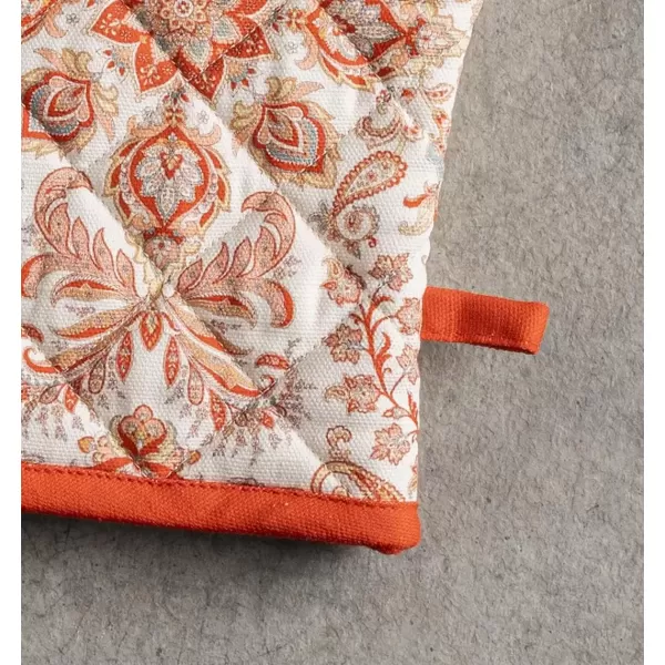 imageMaison d Hermine Pot Holder 100 Cotton Potholder Set of 2 Heat Resistant 8quotx8quot with Loop Hot Pads Kitchen Baking Barbeque ampamp Microwave Kalahari  ThanksgivingChristmas7  Cachemire