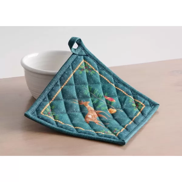 imageMaison d Hermine Pot Holder 100 Cotton Potholder Set of 2 Heat Resistant 8quotx8quot with Loop Hot Pads Kitchen Baking Barbeque ampamp Microwave Kalahari  ThanksgivingChristmas45  Hygge Christmas