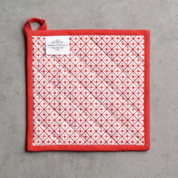 imageMaison d Hermine Pot Holder 100 Cotton Potholder Set of 2 Heat Resistant 8quotx8quot with Loop Hot Pads Kitchen Baking Barbeque ampamp Microwave Kalahari  ThanksgivingChristmas48  Winter Jouy