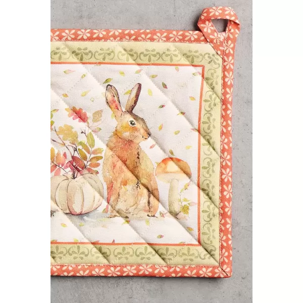 imageMaison d Hermine Pot Holder 100 Cotton Potholder Set of 2 Heat Resistant 8quotx8quot with Loop Hot Pads Kitchen Baking Barbeque ampamp Microwave Kalahari  ThanksgivingChristmas46  Pumpkin Passion