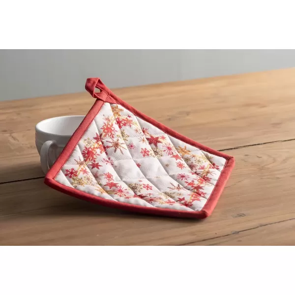 imageMaison d Hermine Pot Holder 100 Cotton Potholder Set of 2 Heat Resistant 8quotx8quot with Loop Hot Pads Kitchen Baking Barbeque ampamp Microwave Kalahari  ThanksgivingChristmas32  Crystal Star