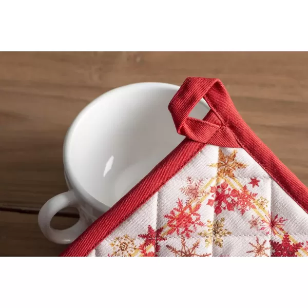 imageMaison d Hermine Pot Holder 100 Cotton Potholder Set of 2 Heat Resistant 8quotx8quot with Loop Hot Pads Kitchen Baking Barbeque ampamp Microwave Kalahari  ThanksgivingChristmas32  Crystal Star