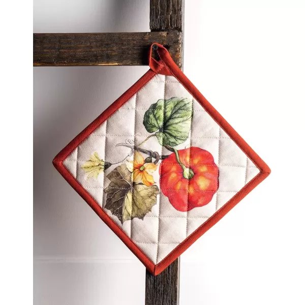 imageMaison d Hermine Pot Holder 100 Cotton Potholder Set of 2 Heat Resistant 8quotx8quot with Loop Hot Pads Kitchen Baking Barbeque ampamp Microwave Kalahari  ThanksgivingChristmas28  Potiron