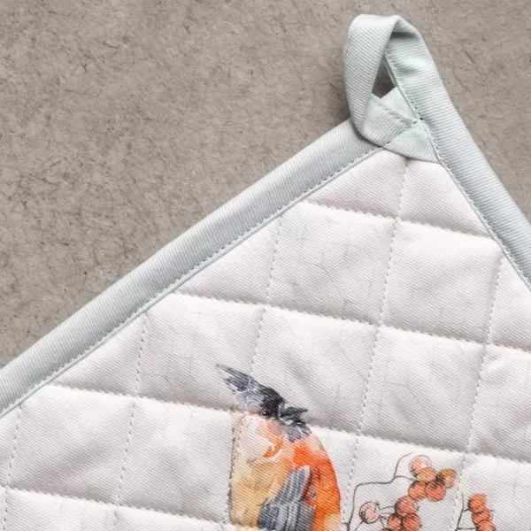 imageMaison d Hermine Pot Holder 100 Cotton Potholder Set of 2 Heat Resistant 8quotx8quot with Loop Hot Pads Kitchen Baking Barbeque ampamp Microwave Kalahari  ThanksgivingChristmas38  Whitish Shabby Chique