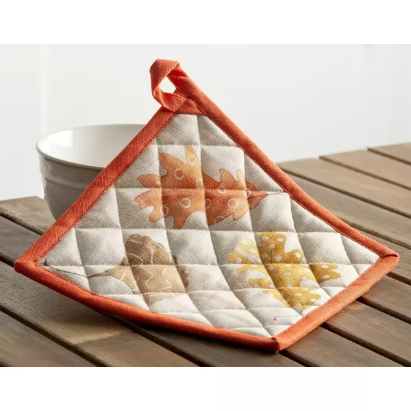 imageMaison d Hermine Pot Holder 100 Cotton Potholder Set of 2 Heat Resistant 8quotx8quot with Loop Hot Pads Kitchen Baking Barbeque ampamp Microwave Kalahari  ThanksgivingChristmas20  Colors of Autumn