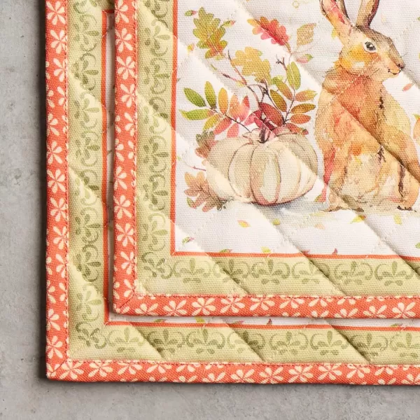 imageMaison d Hermine Pot Holder 100 Cotton Potholder Set of 2 Heat Resistant 8quotx8quot with Loop Hot Pads Kitchen Baking Barbeque ampamp Microwave Kalahari  ThanksgivingChristmas46  Pumpkin Passion