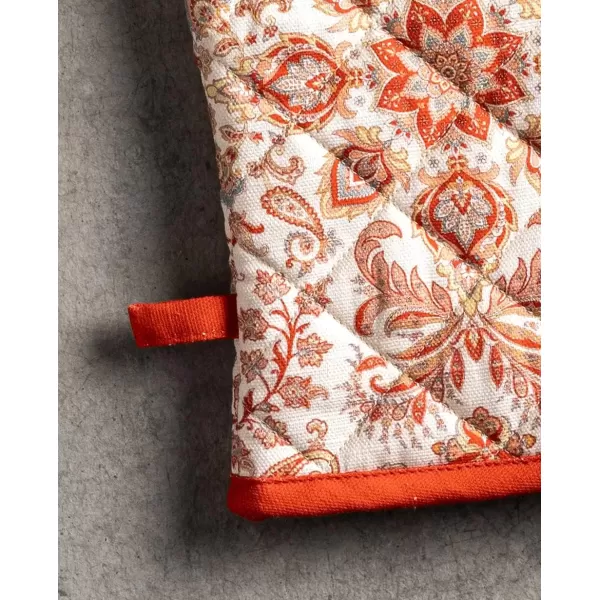 imageMaison d Hermine Pot Holder 100 Cotton Potholder Set of 2 Heat Resistant 8quotx8quot with Loop Hot Pads Kitchen Baking Barbeque ampamp Microwave Kalahari  ThanksgivingChristmas7  Cachemire