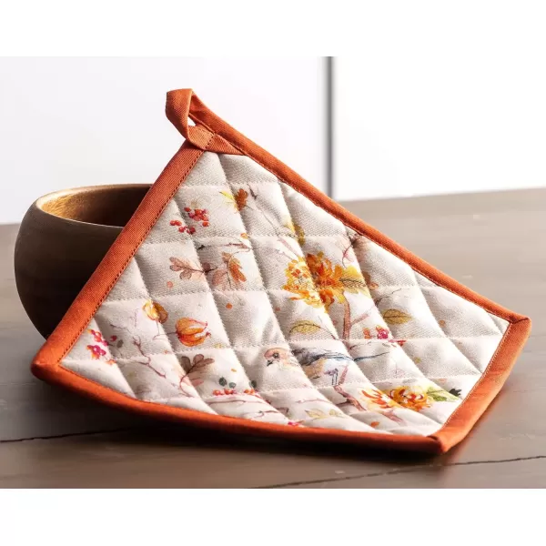 imageMaison d Hermine Pot Holder 100 Cotton Potholder Set of 2 Heat Resistant 8quotx8quot with Loop Hot Pads Kitchen Baking Barbeque ampamp Microwave Kalahari  ThanksgivingChristmas18  Kelim  Prairie