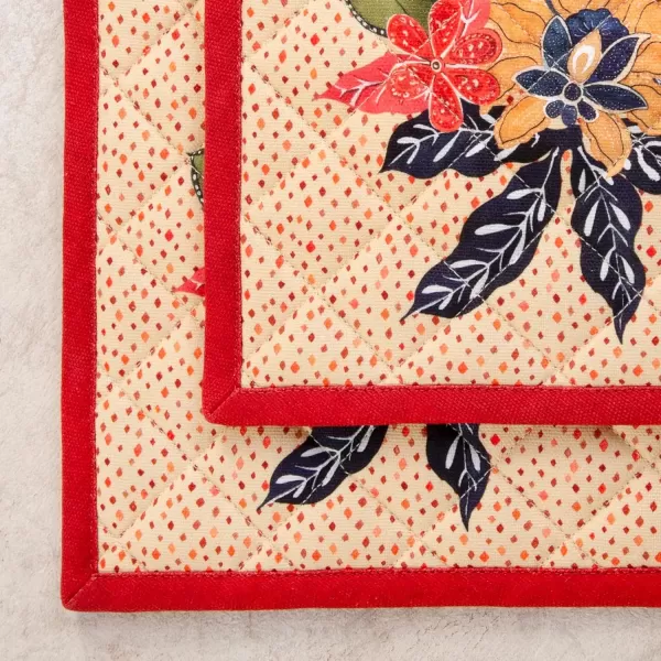 imageMaison d Hermine Pot Holder 100 Cotton Potholder Set of 2 Heat Resistant 8quotx8quot with Loop Hot Pads Kitchen Baking Barbeque ampamp Microwave Kalahari  ThanksgivingChristmas39  Kalahari