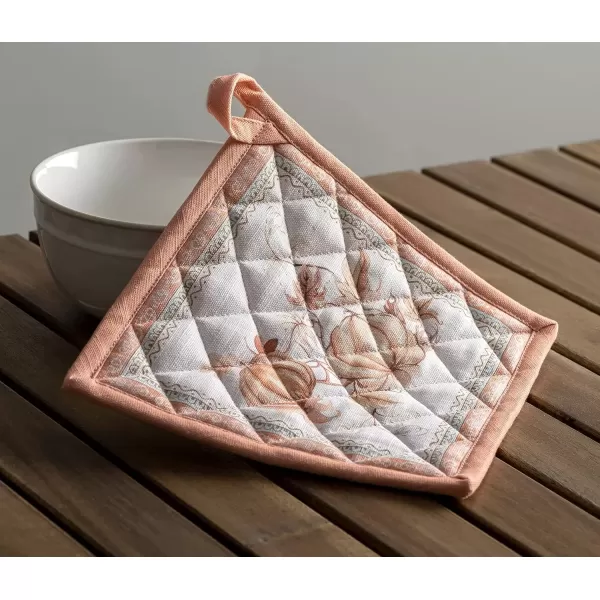 imageMaison d Hermine Pot Holder 100 Cotton Potholder Set of 2 Heat Resistant 8quotx8quot with Loop Hot Pads Kitchen Baking Barbeque ampamp Microwave Kalahari  ThanksgivingChristmas34  Giving Thanks