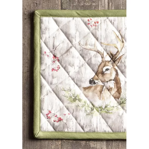 imageMaison d Hermine Pot Holder 100 Cotton Potholder Set of 2 Heat Resistant 8quotx8quot with Loop Hot Pads Kitchen Baking Barbeque ampamp Microwave Kalahari  ThanksgivingChristmas35  Mountain Life