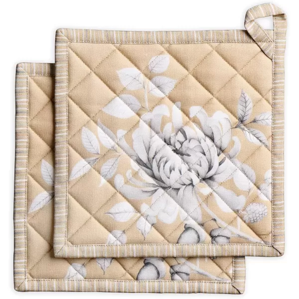 imageMaison d Hermine Pot Holder 100 Cotton Potholder Set of 2 Heat Resistant 8quotx8quot with Loop Hot Pads Kitchen Baking Barbeque ampamp Microwave Kalahari  ThanksgivingChristmas29  Pretty Autumn